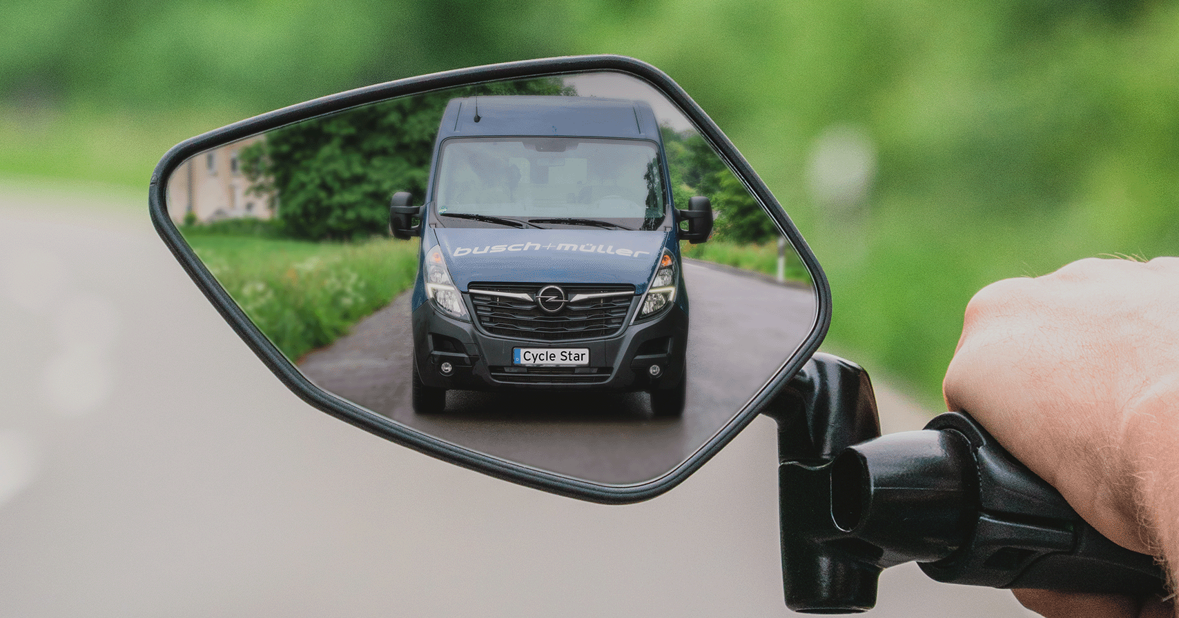 Busch & Müller VEHICLE_MIRROR, 913/712VLGE-3, Short Bar, 14.5 - 15.5 Mm